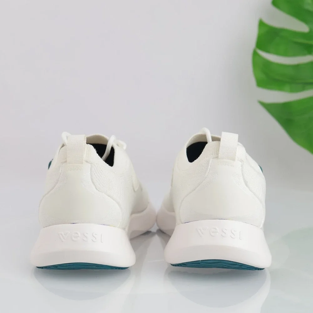 Vessi Womens Everyday Move Sneakers Size 10 Waterproof White Knit Lace Up Shoes